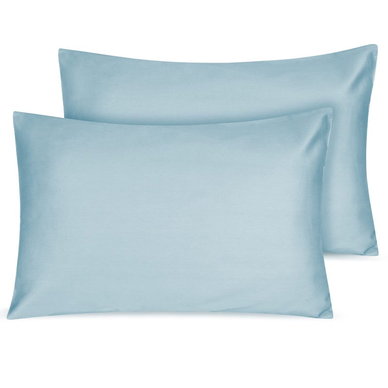 LULUSILK Organic Cotton Toddler Pillowcase 2 Pack, 14 x 20 Travel Pillow Case Cover for Babies, Kids, Boys and Girls, Soft and Breathable Small Pillow Cases with Envelope Closure, Sterling Blue - Image 1